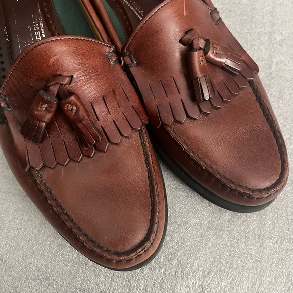 [10.5B]Sebago Chestnut Leather Men's Classic Will Tassel Loafers - Picture 5 of 11